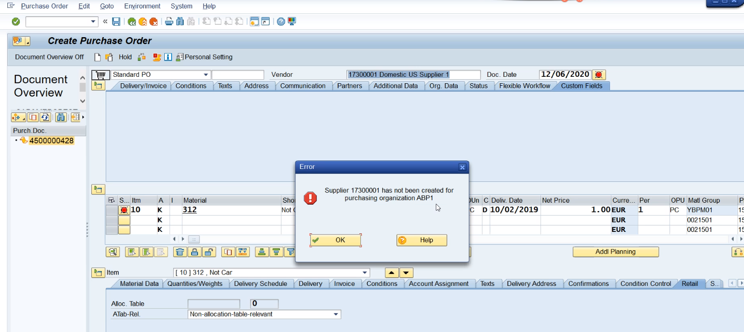 SAP ABAP Central Automate Master Data Vendor Extension Process to