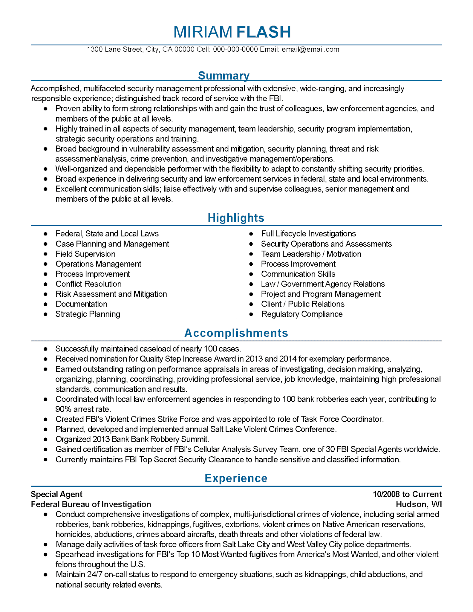 fbi-special-agent-resume-sample-letter-template