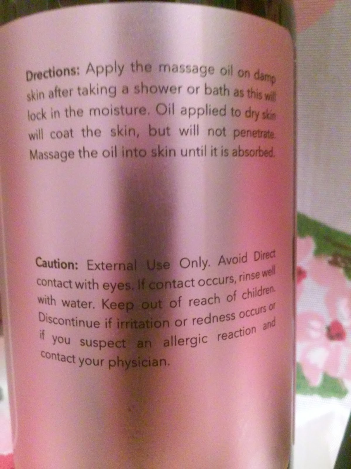 Anti Cellulite Treatment Massage Oil All Natural Ingredients