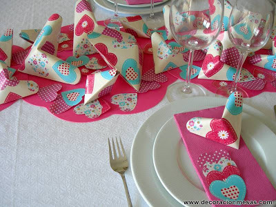 decoracion mesas centro de mesa corazones de origami
