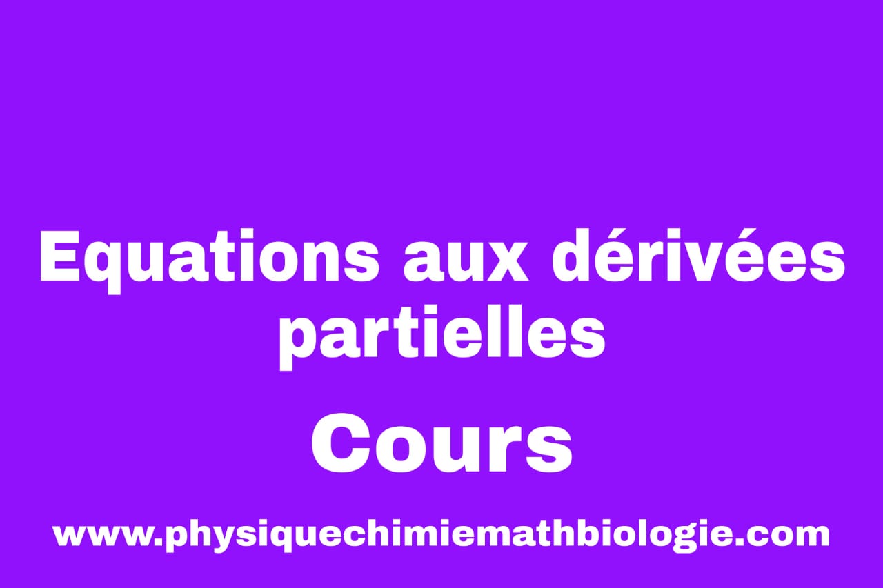 Cours Equations aux dérivées partielles PDF