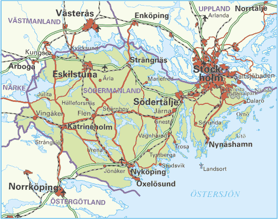 Södermanland Landskap Karta | Karta