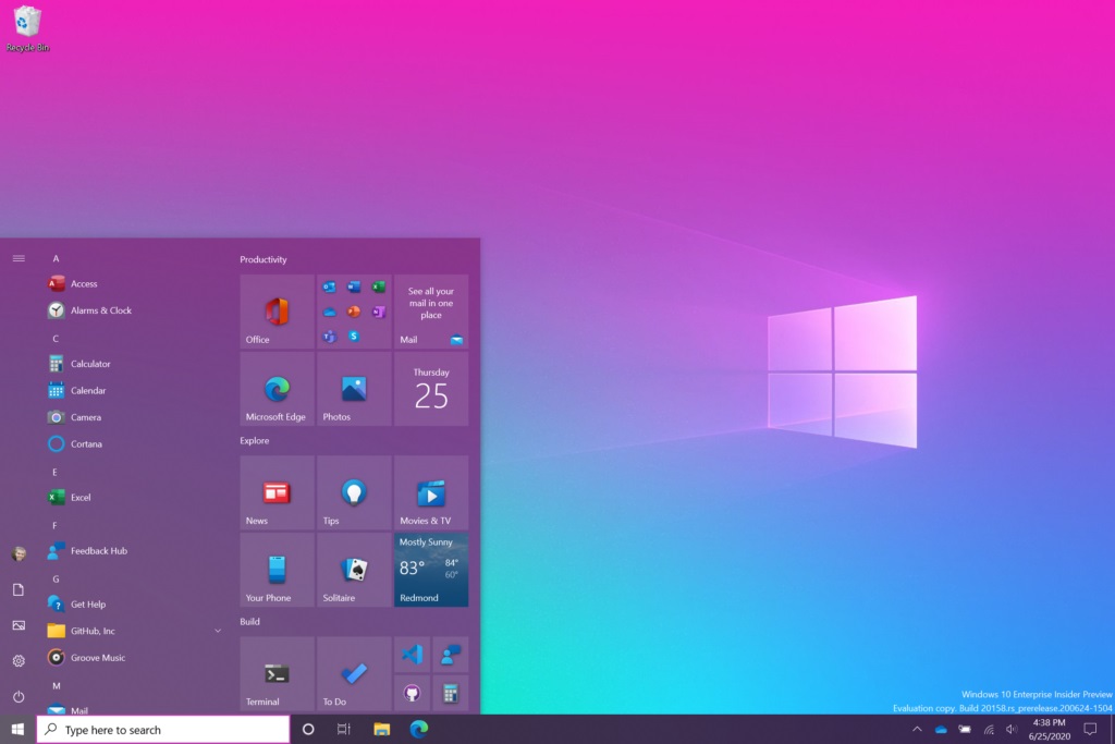 Microsoft Windows 10 New Smooth Design Start Menu Released Dev