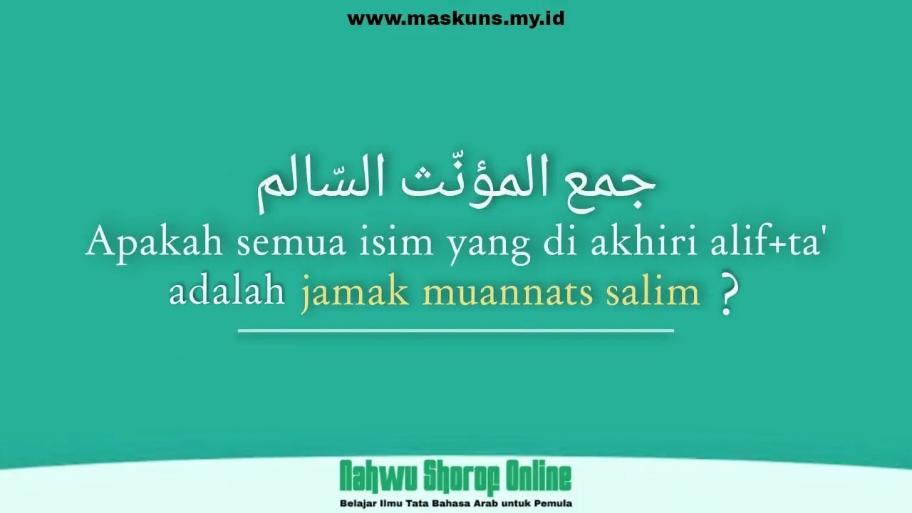 Contoh Jamak Muannats Salim I Rab Pengertian Dan Penjelasannya