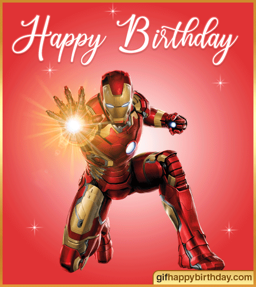 happy birthday iron man gif animated