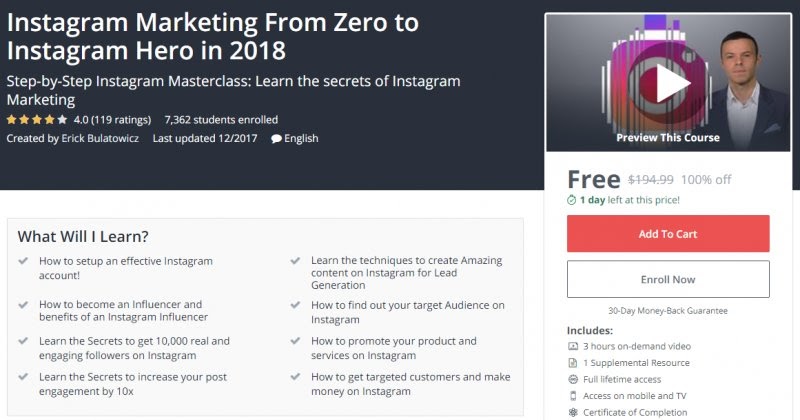 [100% Off] Instagram Marketing From Zero to Instagram Hero ...