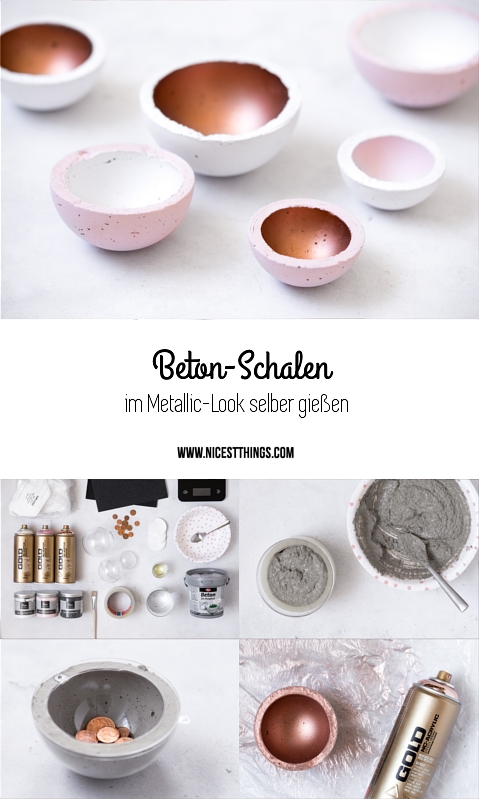 Beton Schalen selber giessen Metallic DIY