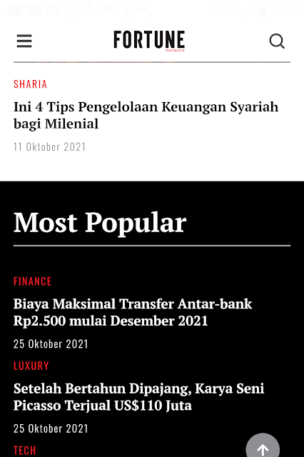 Contoh tampilan website Fortune Indonesia