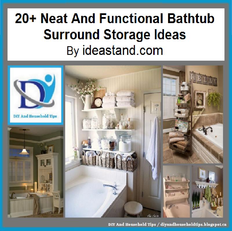 DIY And Household Tips 20+ Neat And Functional Bathtub Surround Storage Ideas