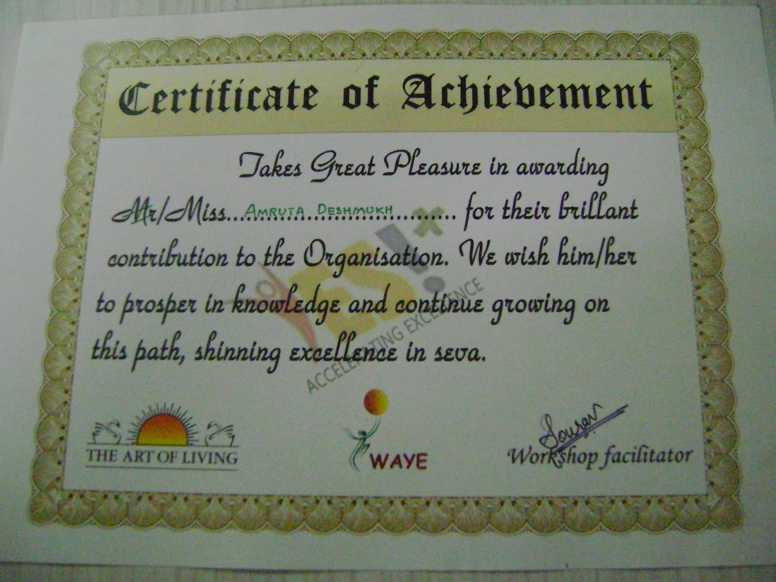 PortfolioAmruta Certificates