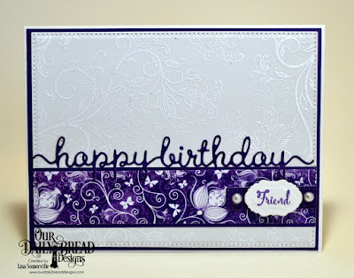 Stamp Sets: A Happy Hello, To My Favorite, ODBD Custom Dies: Pierced Rectangles, Vintage Labels, Happy Birthday Script, ODBD Paper Collections: Plum Pizzazz, Whimsical Wildflowers