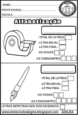 Atividades de alfabetização,volta às aulas