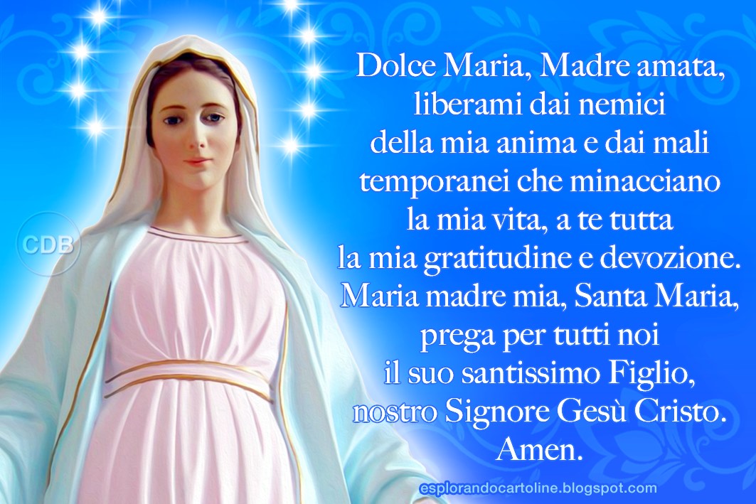 Esplorando Cartoline CDB: Cartolina Religiosa con PREGHIERA A MARIA