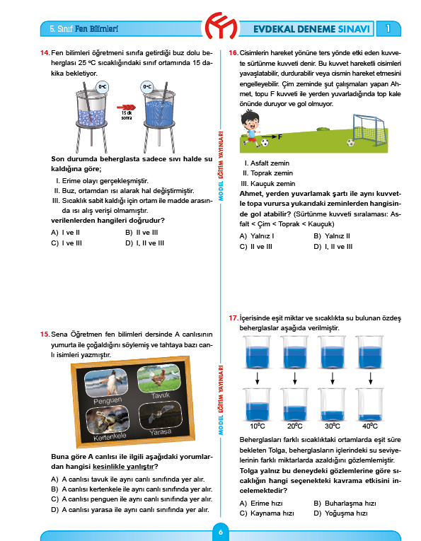 5. Sınıf Denemeler / EVDEKAL DENEMELERİ
