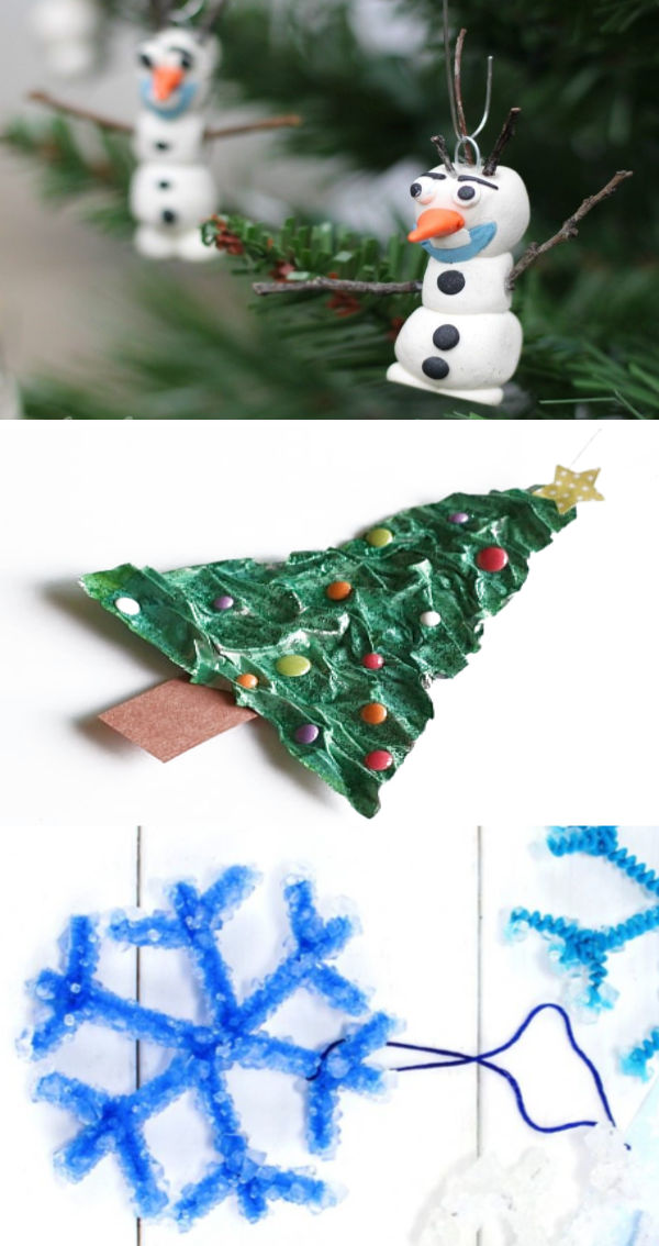 50+ Fun & creative Christmas ornaments for kids to make this holiday season.  I love these craft ideas! #ornamentcraftsforkids #kidmadeornaments #ornamentsdiychristmas #ornamentcrafts #ornamentsforkidstomake #ornamentsdiykids #chrismtascrafts #christmasornaments #growingajeweledrose #activitiesforkids