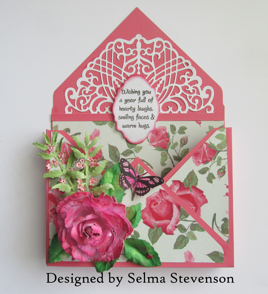 Selma's Stamping Corner and Floral Designs Envelope Box Card with
