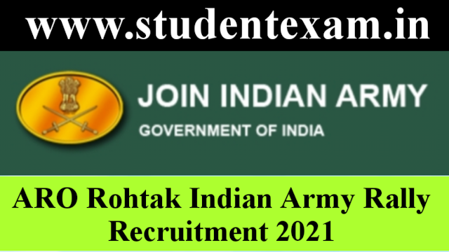 ARO Rohtak Army Recruitment Rally 2021 Application Form