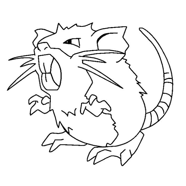 10 Fun Pokémon Coloring Pages of Raticate for Kids