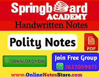 Polity Handwritten Notes PDF by Springboard Academy