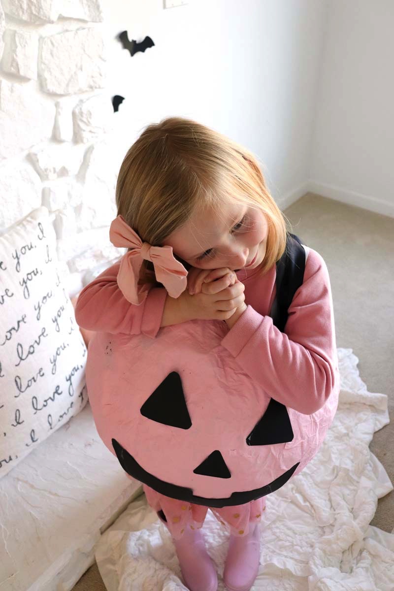 DIY Halloween Costume Pink Pumpkin Bucket