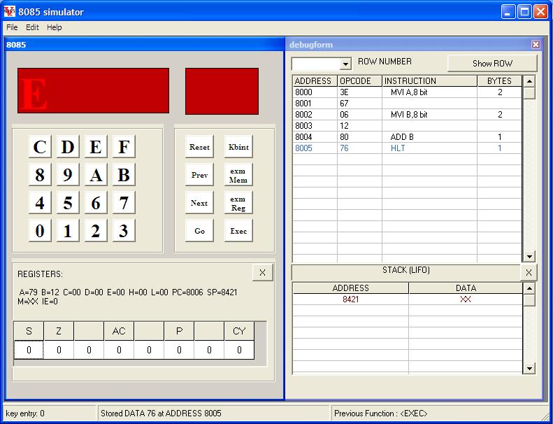 8085 Simulator With Keyboard Interface Microprocessor Programming