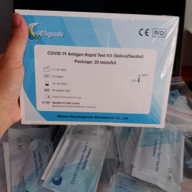 1 Hộp Kit Test Nước Bọt EASY DIAGNOSIS COVID19 – 1 Hộp gồm 20 bộ test – Nhập khẩu chính ngạch, có xuất hóa đơn theo hộp
