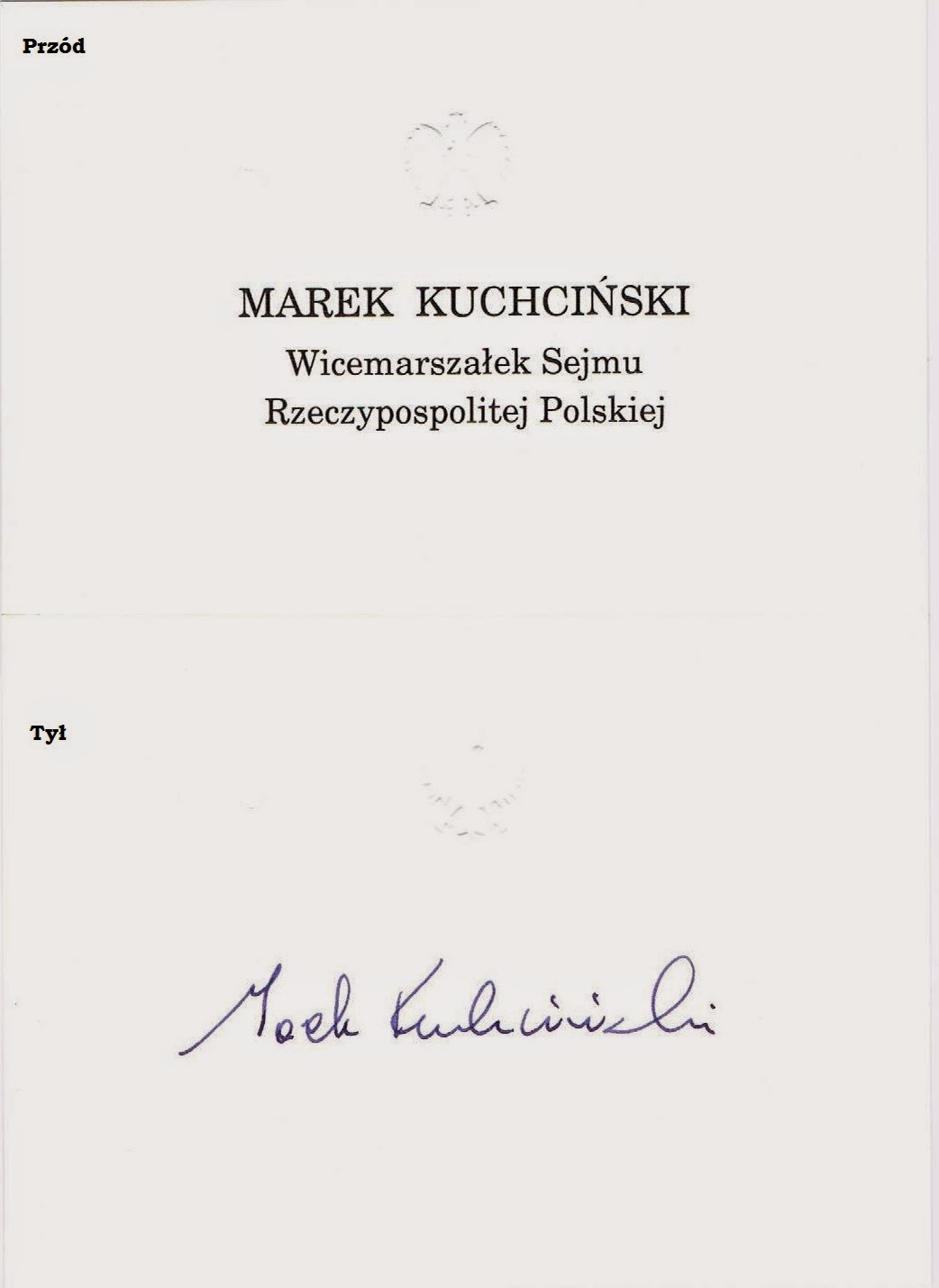 Patik Autografy: Kuchciński Marek