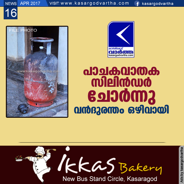  Kasaragod, Gas cylinder, Fire, Fire force, Wall, Kitchen, Shelf, Gas cylinder leakage in house.