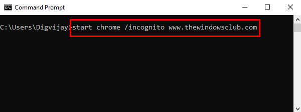 Open Google Chrome Using Command Prompt