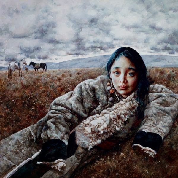 Pinturas Emocionais de Meninas Tibetanas pelo Artista Chinês Ai Xuan Artes & contextos tibet girls Ai Xuan fine art and you19