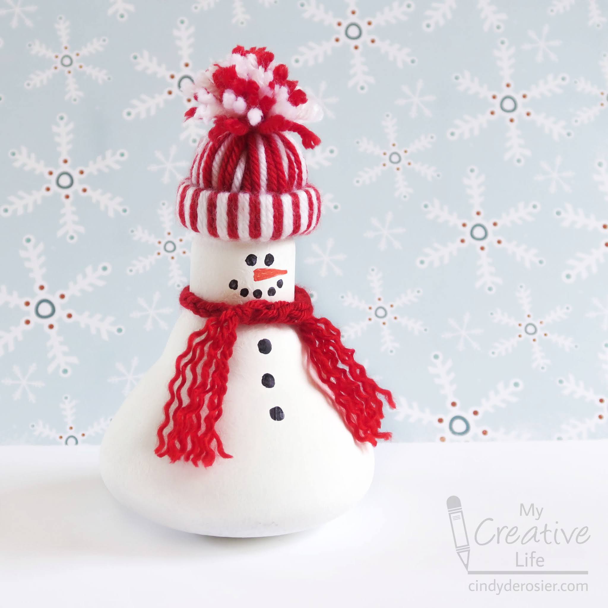 Cindy deRosier My Creative Life Snowman Light Bulb Craft