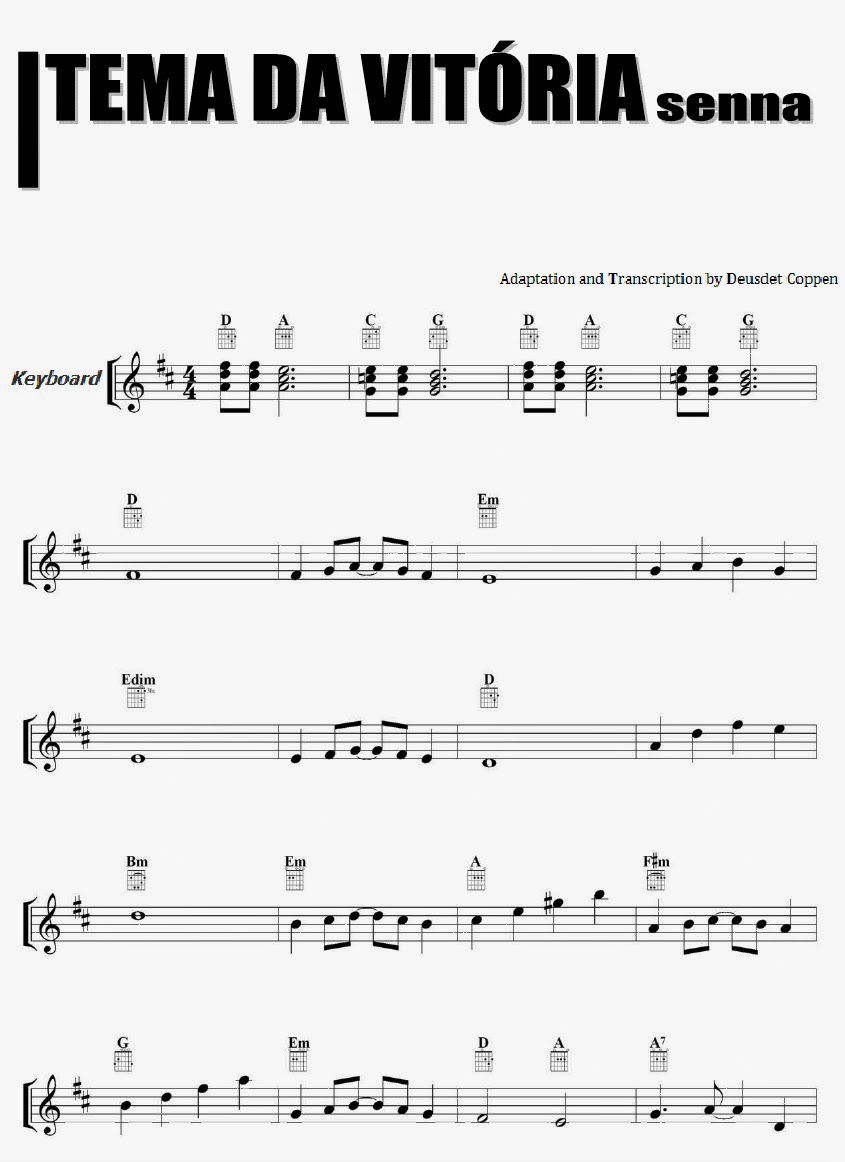 Partituras para piano Tema da vitória de Airton Senna Partituras para piano Tema da vitória de Airton Senna