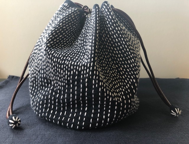 Patchwork Passion NZ: Sashiko Drawstring Bag
