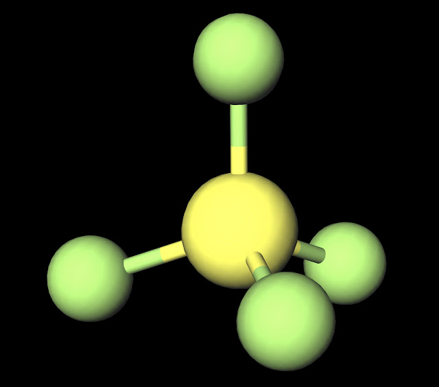 SF4 Ball and Stick Model