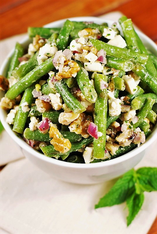 Fresh Green Bean, Walnut, & Feta Salad | The Kitchen is My Playground