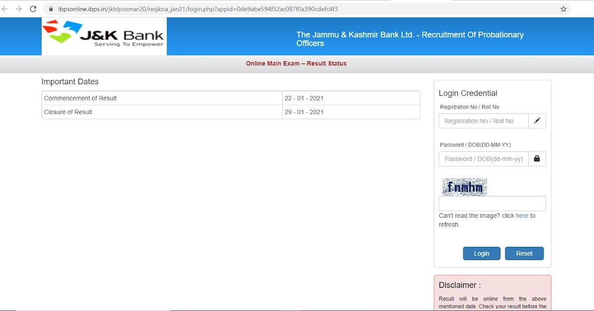 JK Bank Mains Results Declared Check Now Direct Link