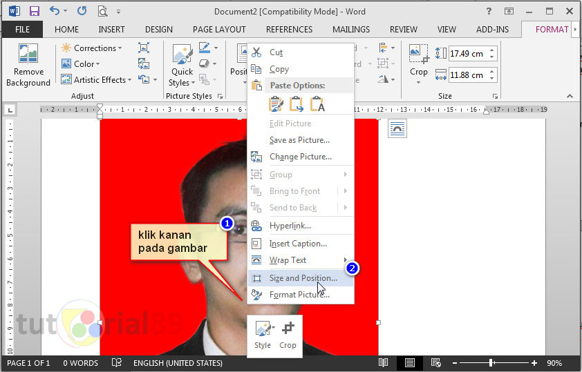 Cara print pas foto di word sesuai ukuran asli + Video