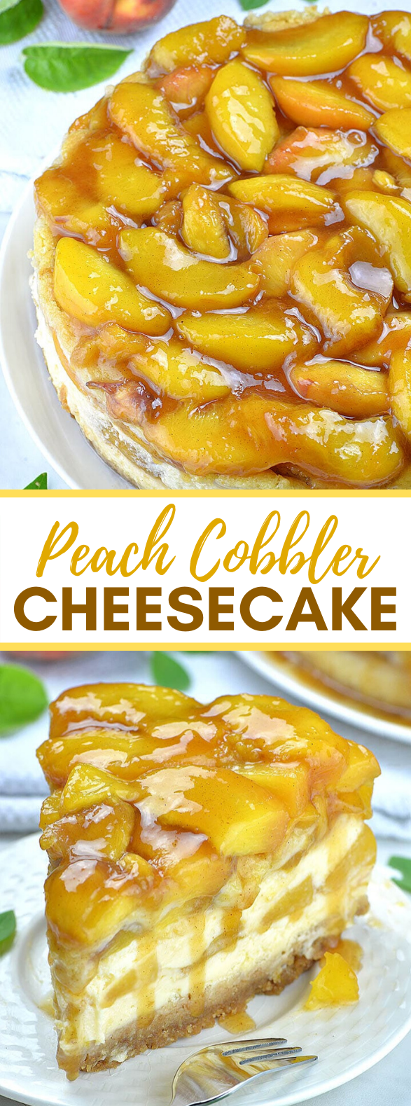 Peach Cobbler Cheesecake #desserts #cake