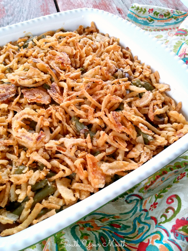 Supreme Green Bean Casserole - A classic green bean casserole recipe made extra special with buttery sauteed mushrooms!