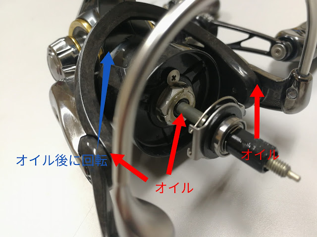 シャフト ベールのメンテナンス ダイワシマノ1000番