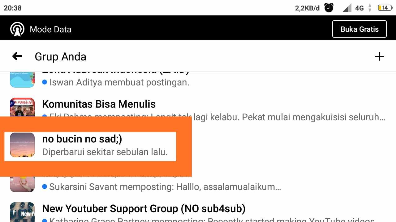 cara posting di grup facebook lite