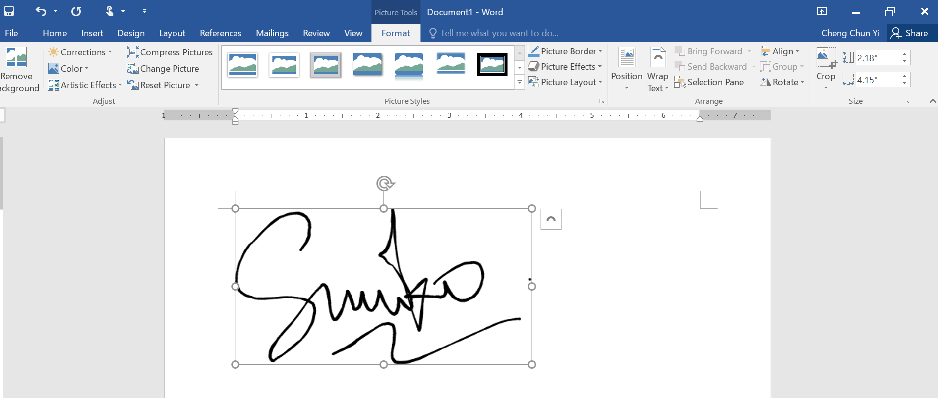 how to make signature in word