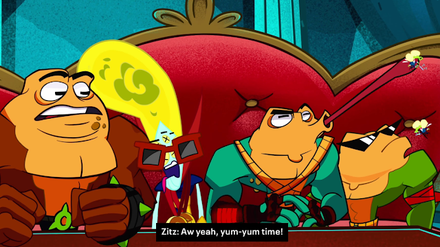 Battletoads 2020 Zitz eats flying insect waiter dinner Mis-Treatied cutscene