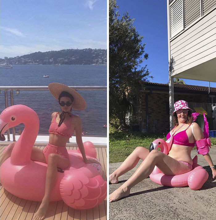 #3 - Woman Continues To Hilariously Recreate Celebrity Instagram Photos #3 - Woman Continues To Hilariously Recreate Celebrity Instagram Photos