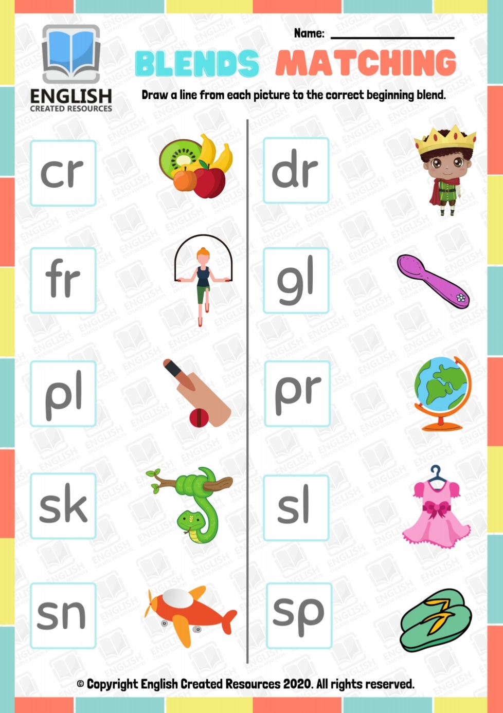 Consonant Blends Worksheets - English Created Resources