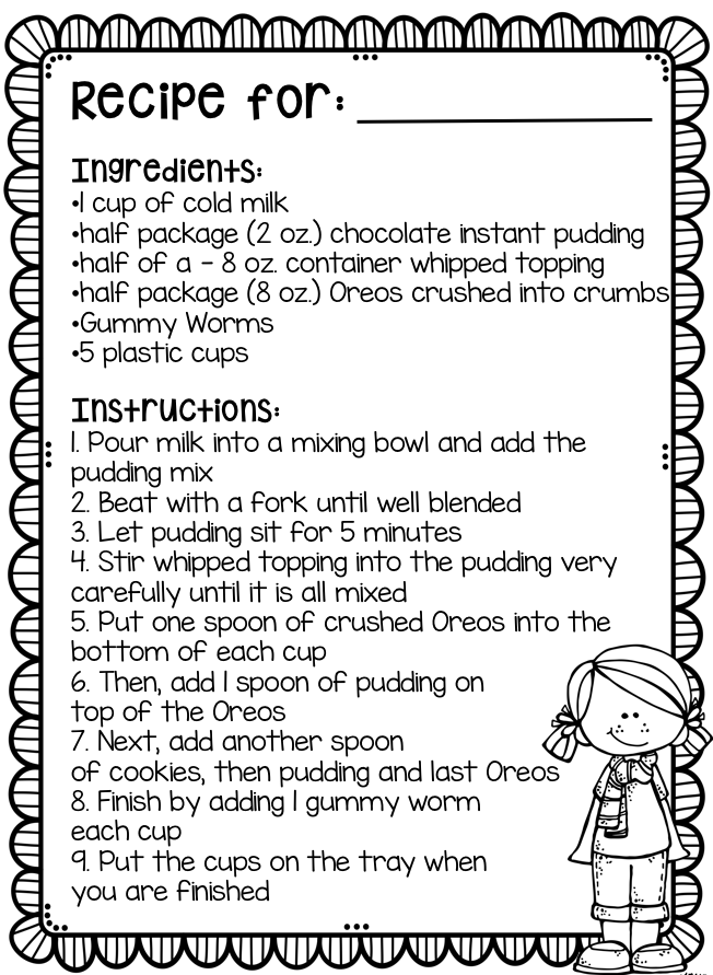 The Friendly Teacher: Main Idea and Detail with Dirt Pudding {& a Freebie}