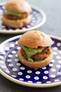 How to make vegan bean burger recipe grilled veggie burger vegan slider cilantro cashew sauce coriander cashew sauce www.oneteaspoonoflife.com