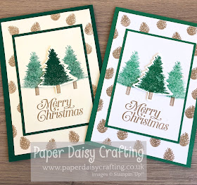 Paper Daisy Crafting Perfectly Plaid Pine Tree Punch Stampin Up.