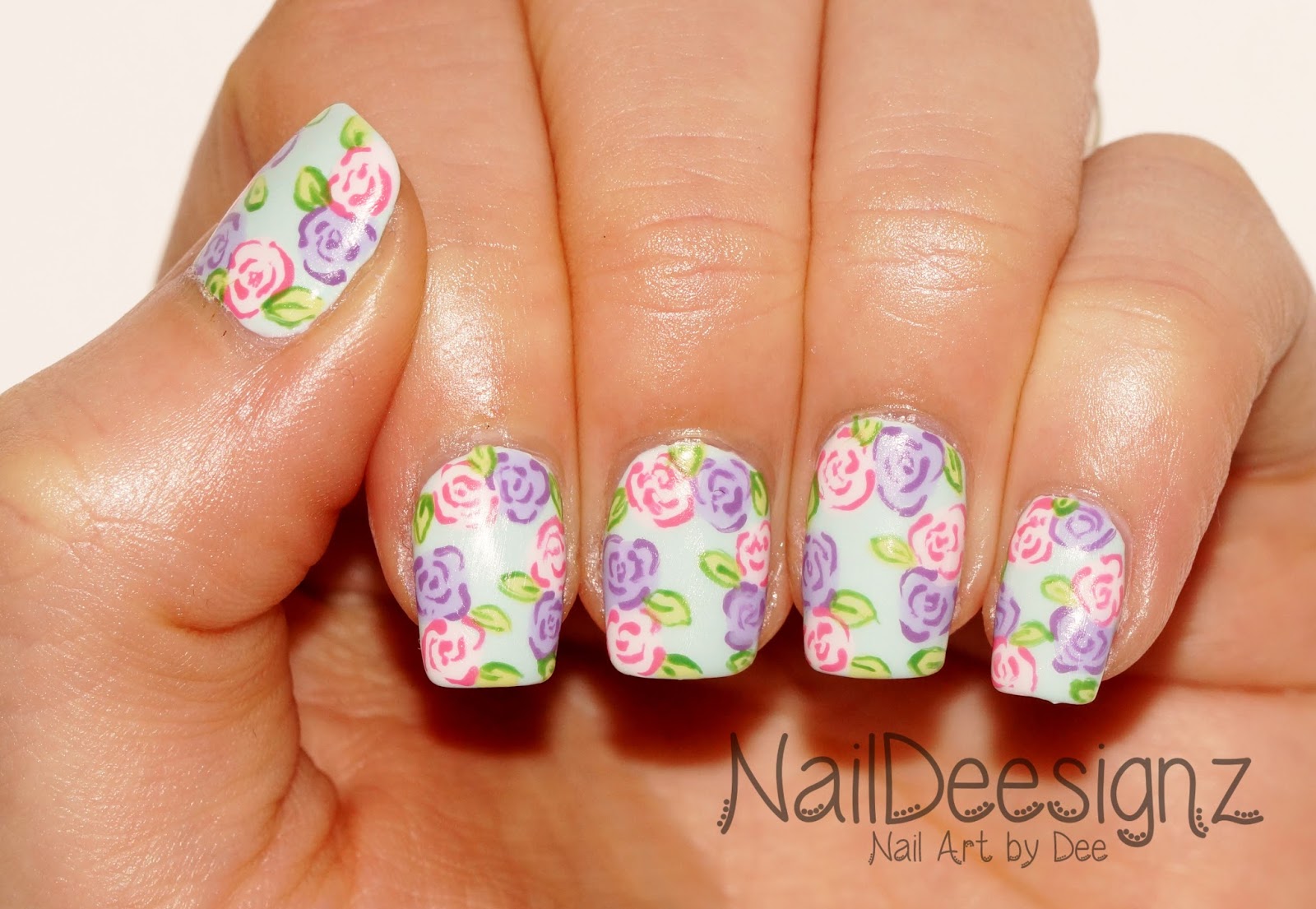 6. 2 Floral Nail Art Designs for Spring - wide 1