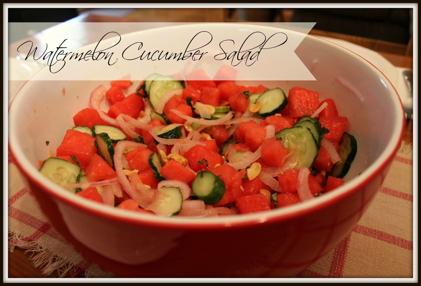 Thinking About Home: Fruit On Tuesday ~ Week 8 {Watermelon Cucumber Salad}